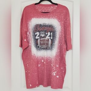 Georgia Bulldogs Red Bleached 2021 National Championship T-shirt, 3X